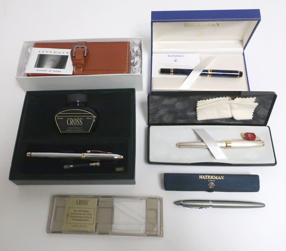 Appraisal: Fountain Pens Pen Accoutrements Includes Parker Sonnet in sterling silver