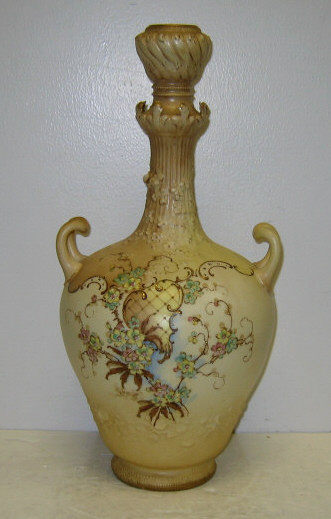 Appraisal: BOHEMIAN PORCELAIN HANDLED VASE Riessner Stellmacher Kessel Turn-Teplitz circa -