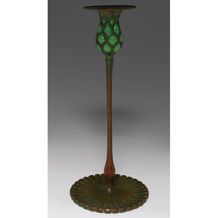 Appraisal: Fine and unusual Tiffany Studios candlestick