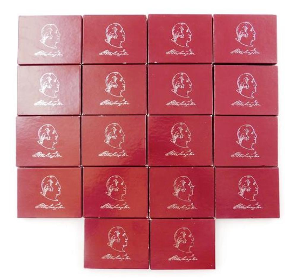 Appraisal: Eighteen George Washington Commemorative proof silver half dollars in boxes