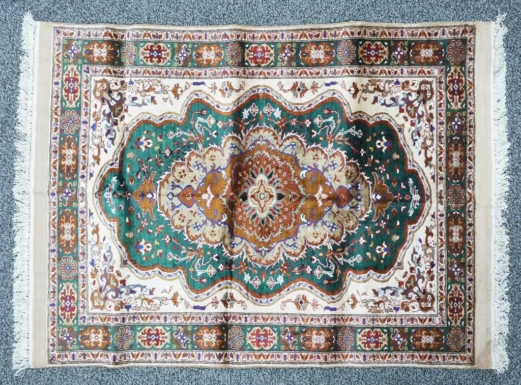 Appraisal: Like new silk Kashmiri Rug This one of a kind