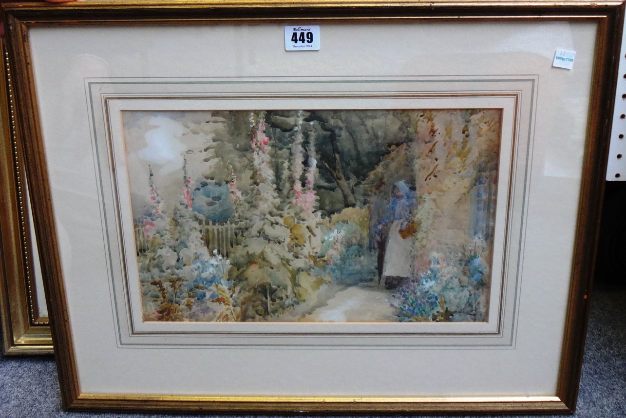 Appraisal: Thomas Nicholson Tyndale - The cottage garden watercolour signed cm