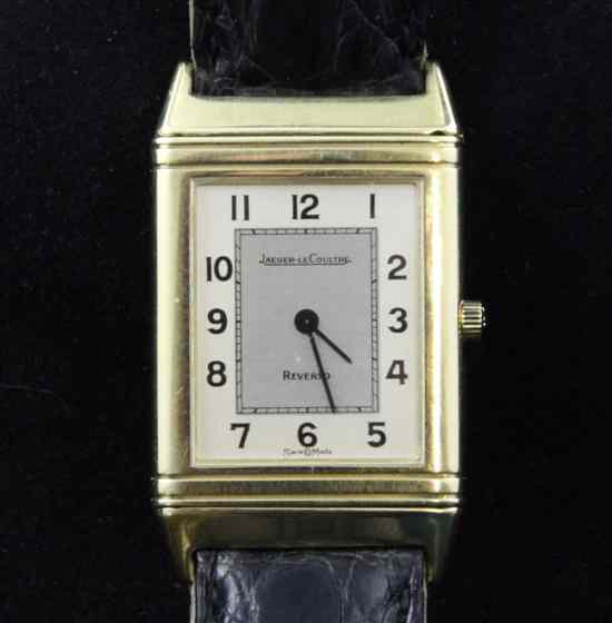 Appraisal: A gentleman's stylish ct gold Jaeger Le Coultre Reverso wrist