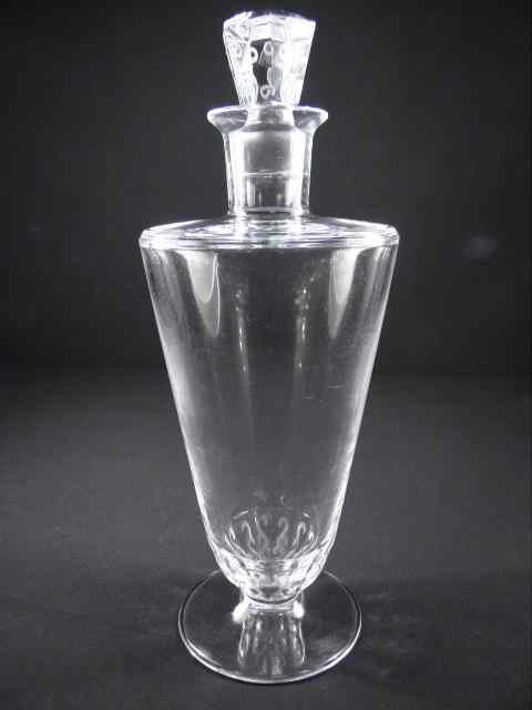 Appraisal: Lalique crystal decanter Cone-form with engraved hexagonal stopper Signed ''Lalique