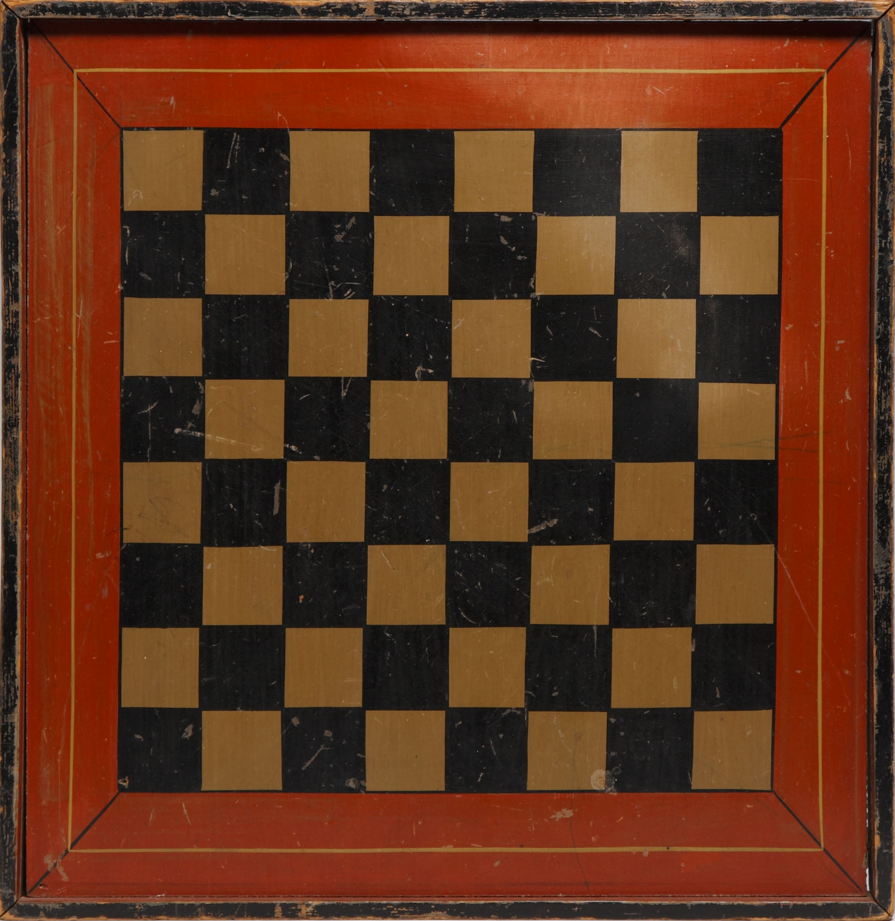 Appraisal: Painted Pine Checkerboard C - New England Bought from Hirschl