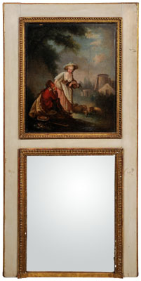 Appraisal: Louis XVI style trumeau mirror th or th century oil