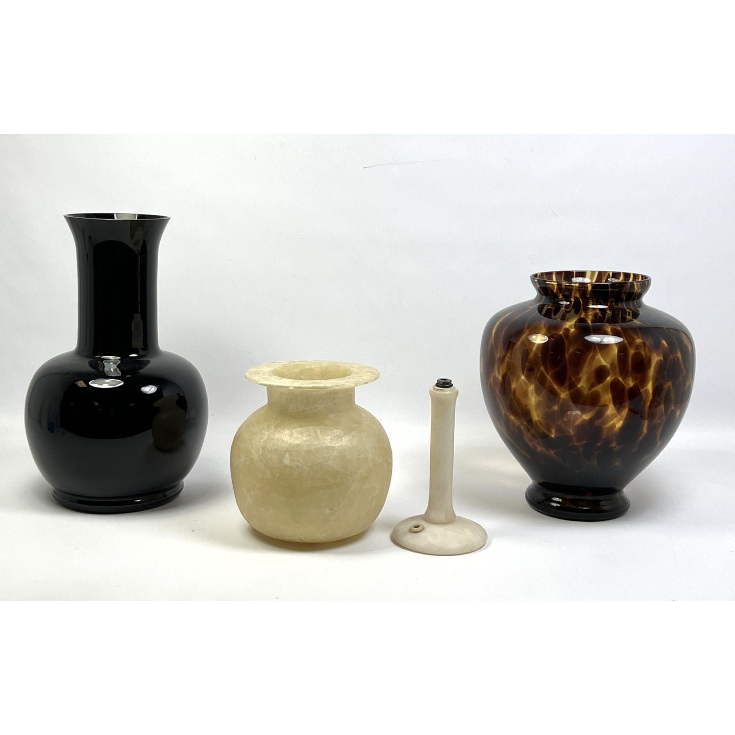 Appraisal: pc Modern Design Collection Lot Tortoise glass vase Marble Lamp