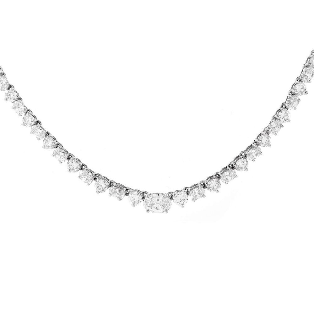 Appraisal: ct Diamond and K Gold Riviera Necklace Contemporary Carat Graduated