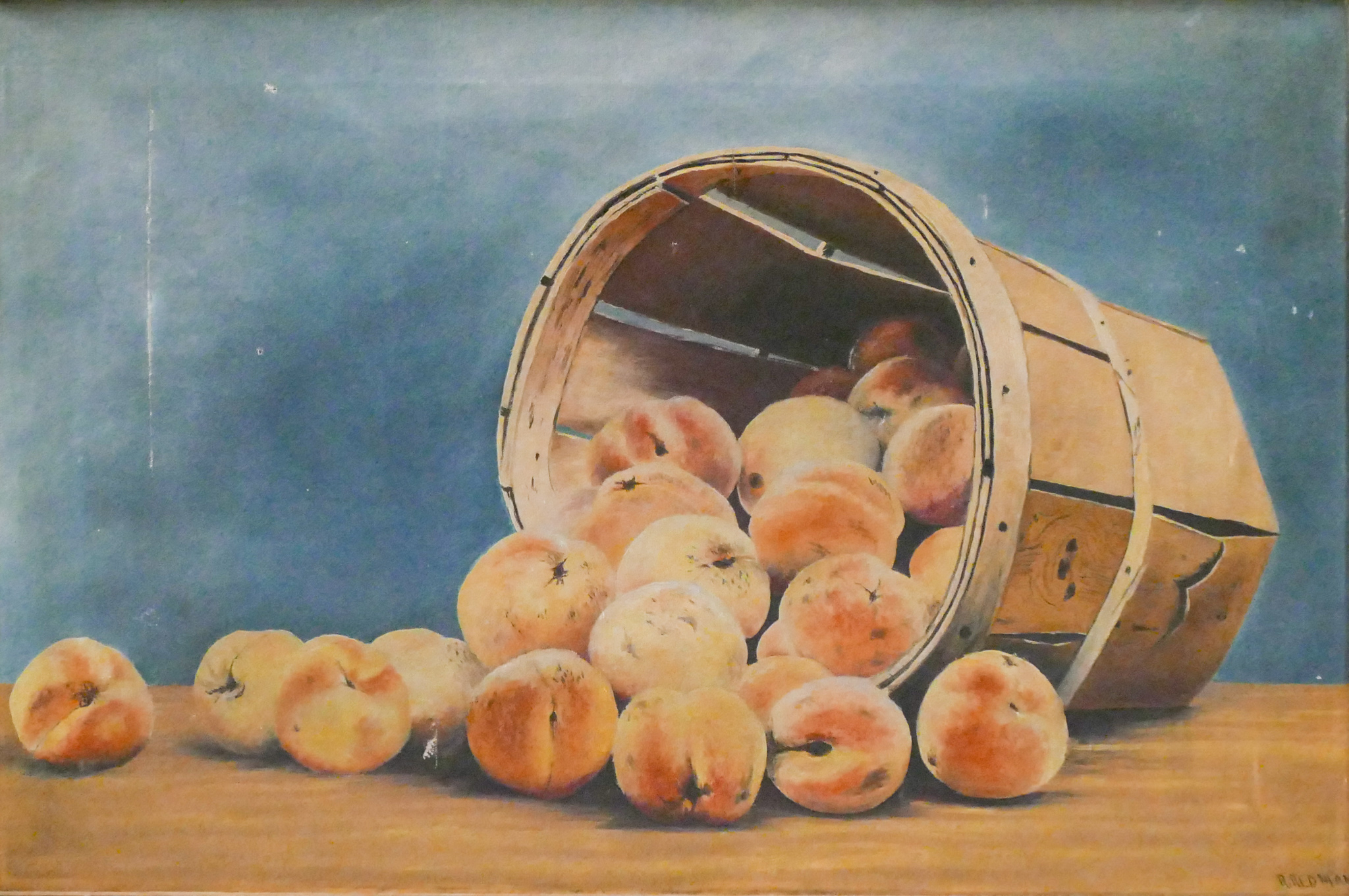 Appraisal: Ralph Redmann - WA Basket of Peaches Oil on Canvas