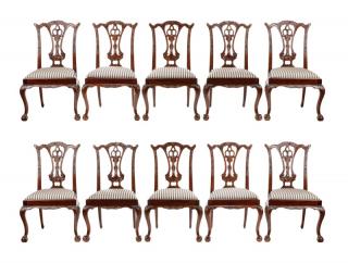 Appraisal: Chippendale style Dining Chairs Maitland Maitland-Smith American founded - Matched