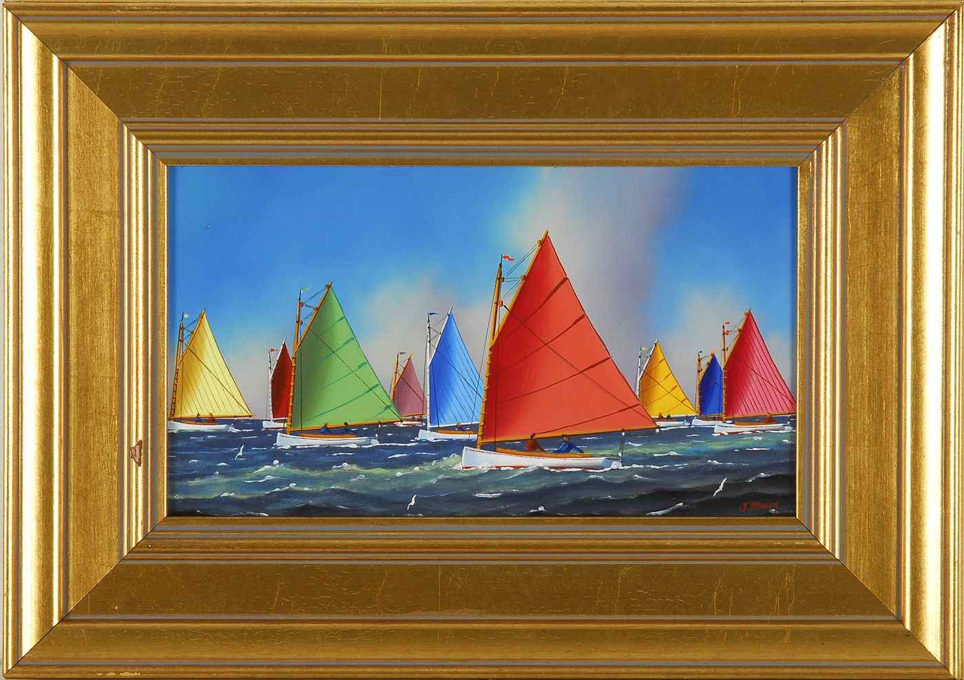 Appraisal: JEROME HOWESAmerican b Rainbow Fleet Nantucket Signed lower right J