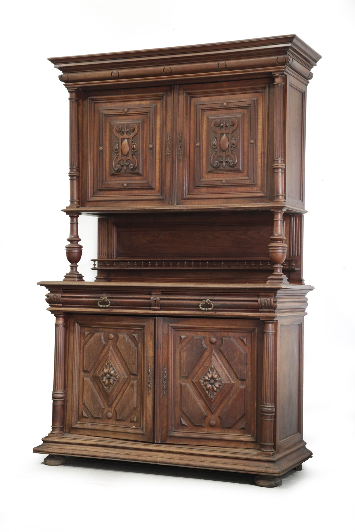 Appraisal: JACOBIAN-STYLE COURT CUPBOARD England th quarter- th century Two carved