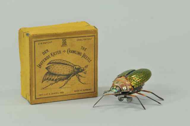 Appraisal: BOXED LEHMANN CRAWLING BEETLE Germany boxed example lithographed tin toy