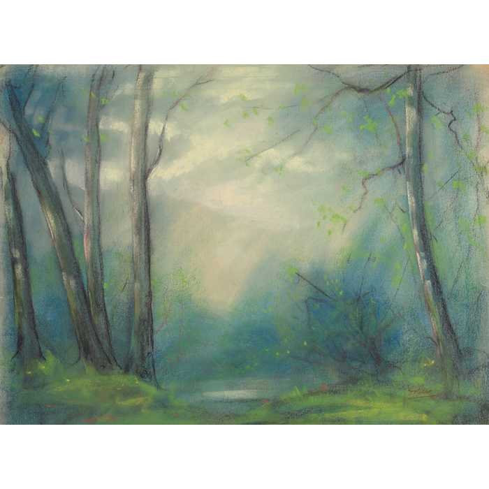 Appraisal: Leon Louie Dolice German American - ''Landscape '' pastel on