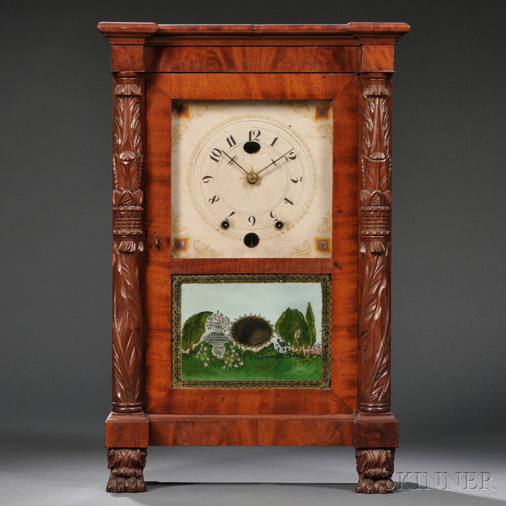 Appraisal: George Barber Miniature Shelf Clock Unionville Connecticut c the mahogany