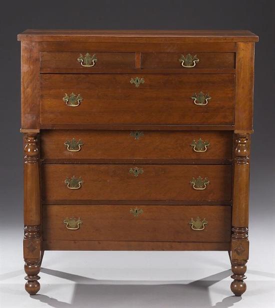 Appraisal: AMERICAN EMPIRE CHEST OF DRAWERS th century mahogany Rectangular top