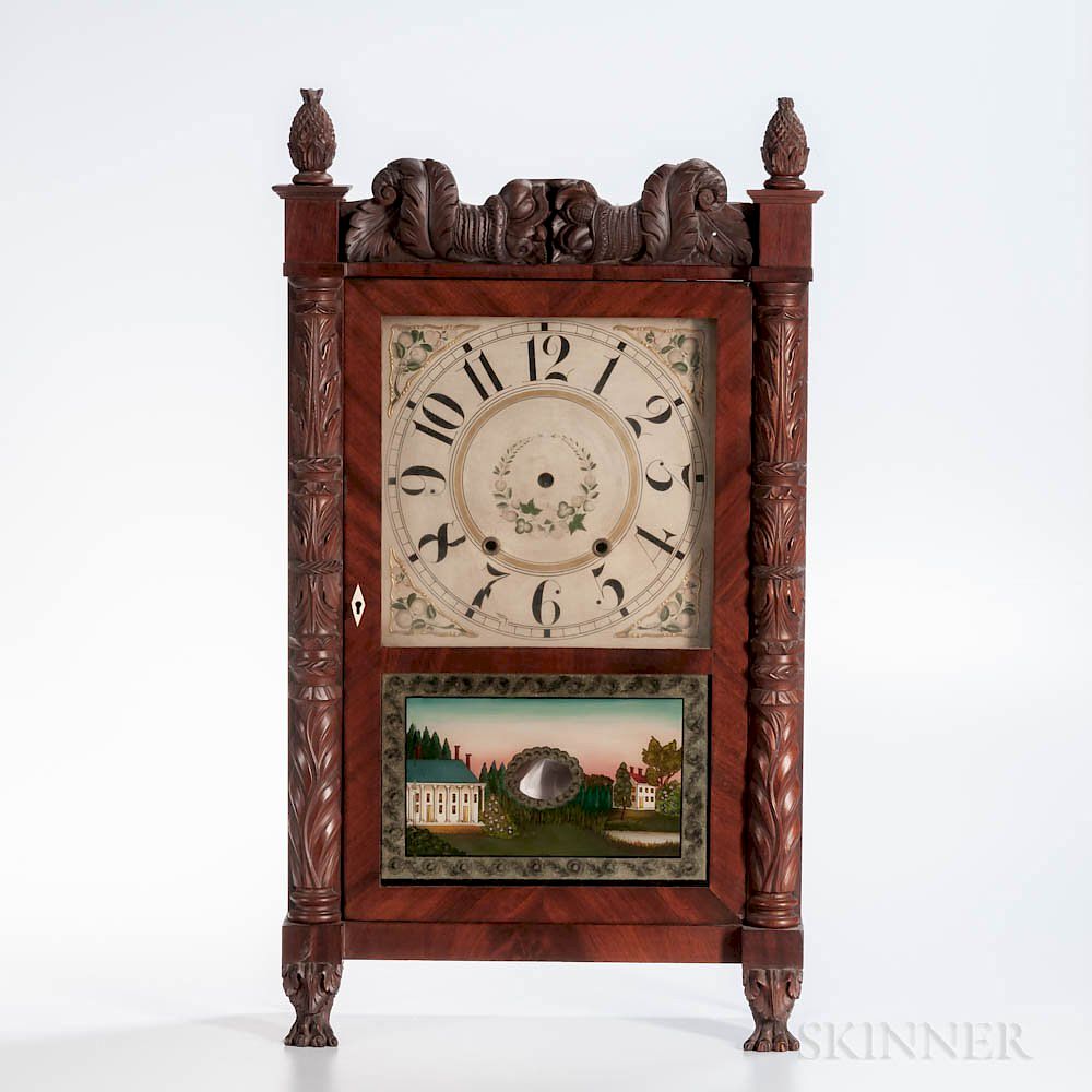 Appraisal: Jerome Darrow Carved Shelf Clock Case and Dial Jerome Darrow