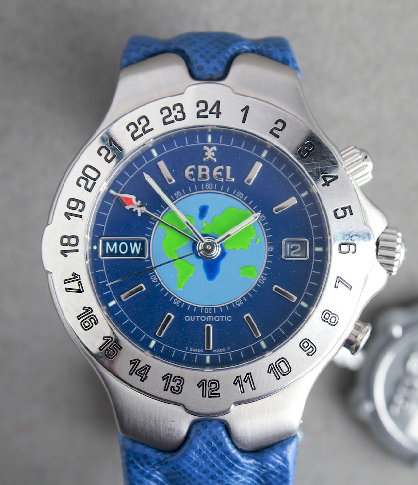 Appraisal: Ebel Stainless Sportwave Steel Blue Dial World Ebel Sportwave Swiss