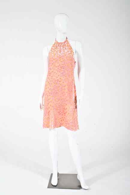 Appraisal: CHANEL PEACH AND PINK HALTER DRESS Cruise size new condition