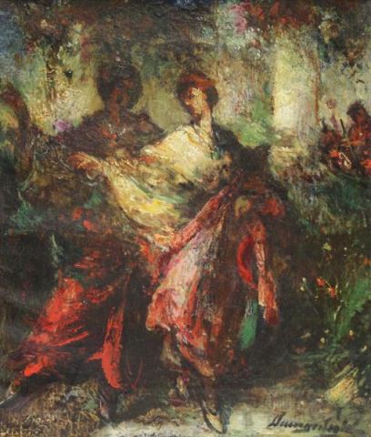 Appraisal: DAINGERFIELD Elliot Oil on Canvas Dancers Signed lower right Elliott