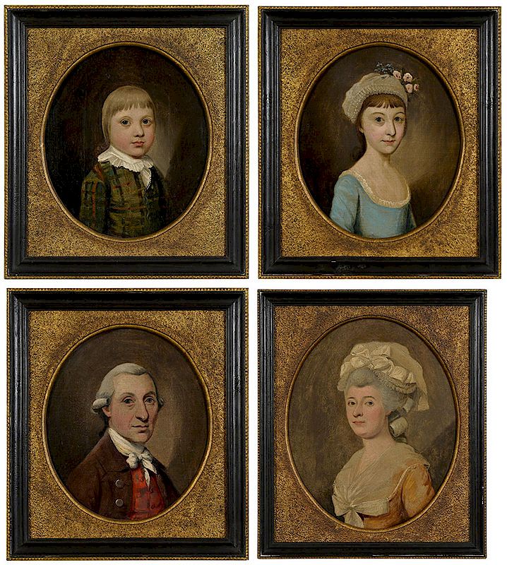 Appraisal: Follower of Francis Alleyne British active - Four family portraits