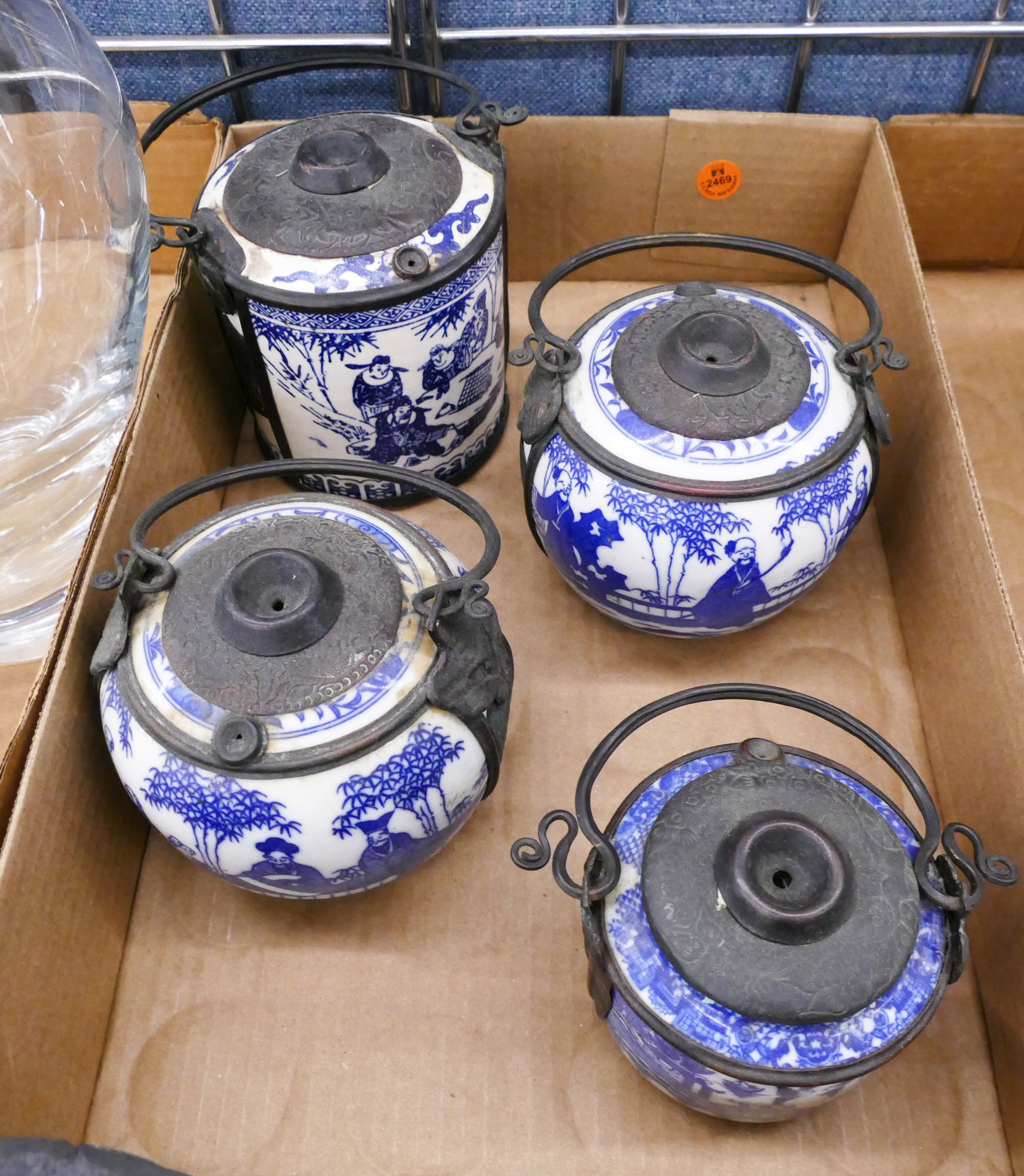 Appraisal: Box Chinese Oil Lamps