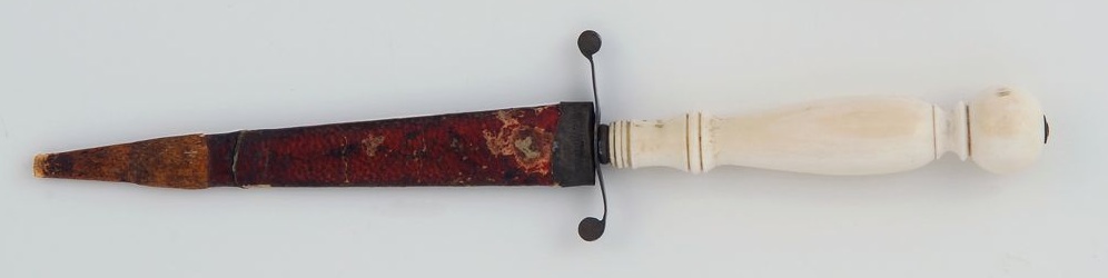 Appraisal: NAVAL MIDSHIPMAN'S DIRK th CenturyWith ivory handle and leather scabbard