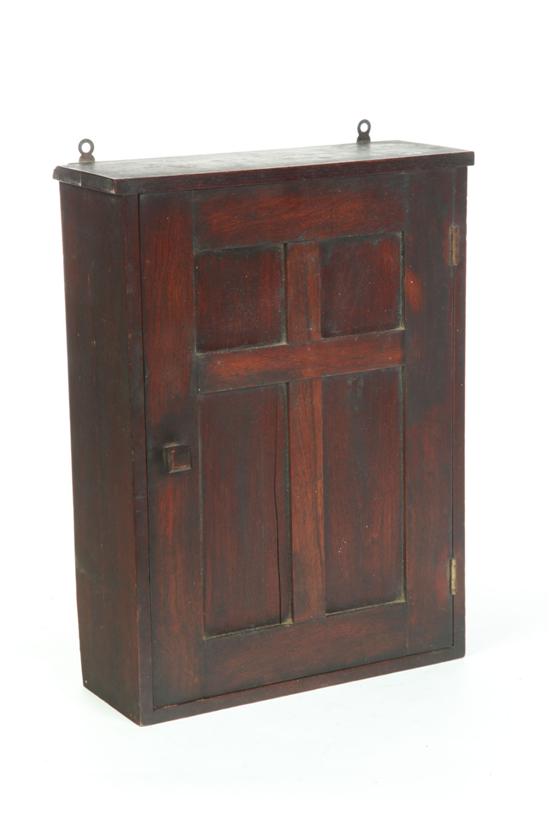 Appraisal: DIMINUTIVE HANGING CABINET American late th-early th century walnut Paneled