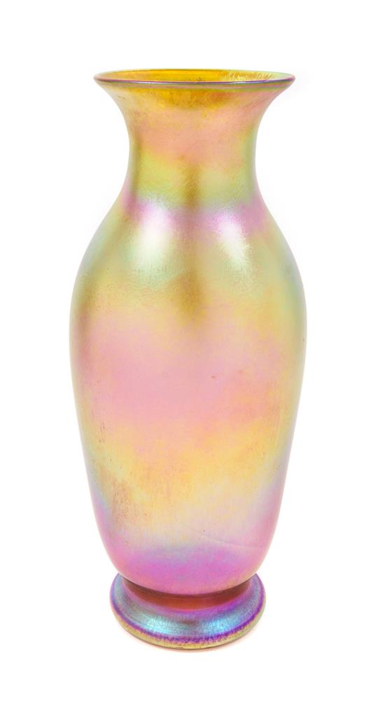 Appraisal: Sale Lot A Quezal Iridescent Glass Vase of baluster form