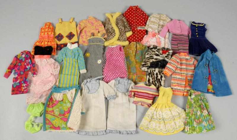 Appraisal: Francie Doll Clothing Lot Description Mod Era fashions for Francie