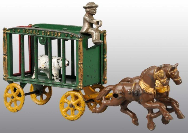 Appraisal: Cast Iron Hubley -Horse Royal Circus Cage Wagon Description Includes