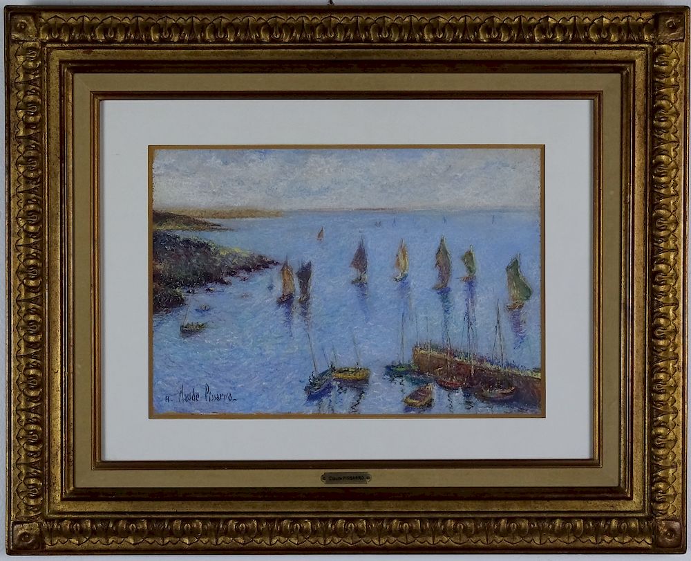 Appraisal: Claude Pissarro b Seascape Pastel Painting Guaranteed Authentic Hughes Claude