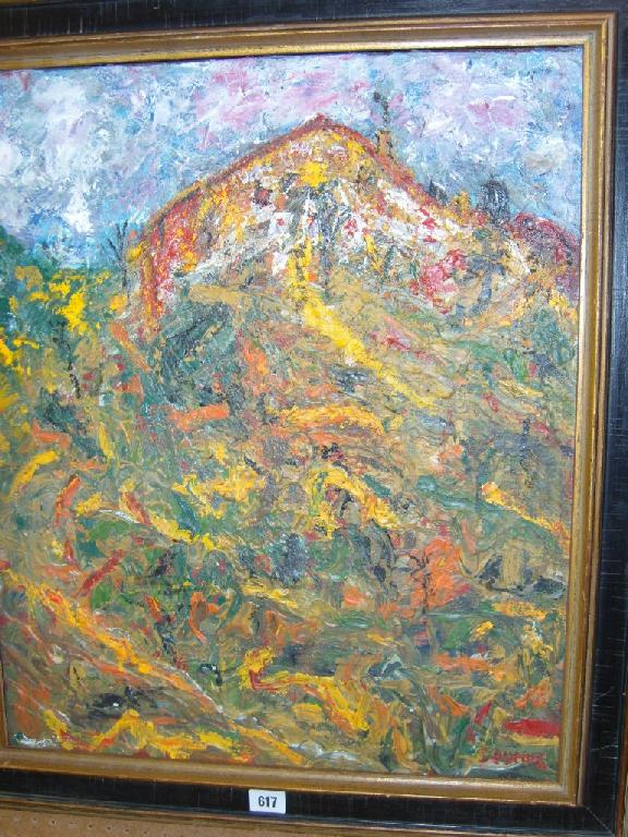 Appraisal: An oil painting on canvas in the Impasto technique showing