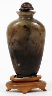 Appraisal: CHINESE ARCHAIC JADE SNUFF BOTTLE CHINESE ARCHAIC JADE SNUFF BOTTLE