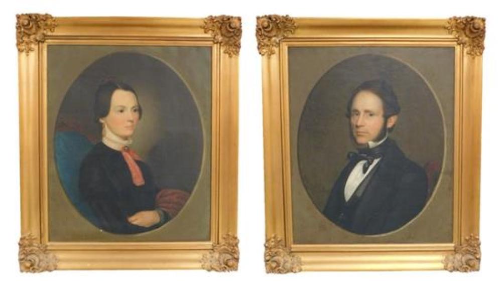 Appraisal: Pair of American School portraits by Liberato or Liberto Cardella