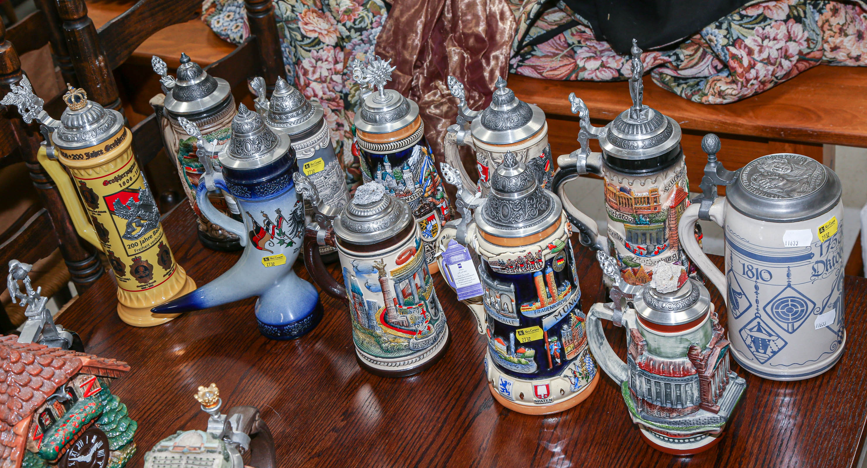 Appraisal: ASSORTMENT OF GERMAN BEER STEINS Many limited edition most relating