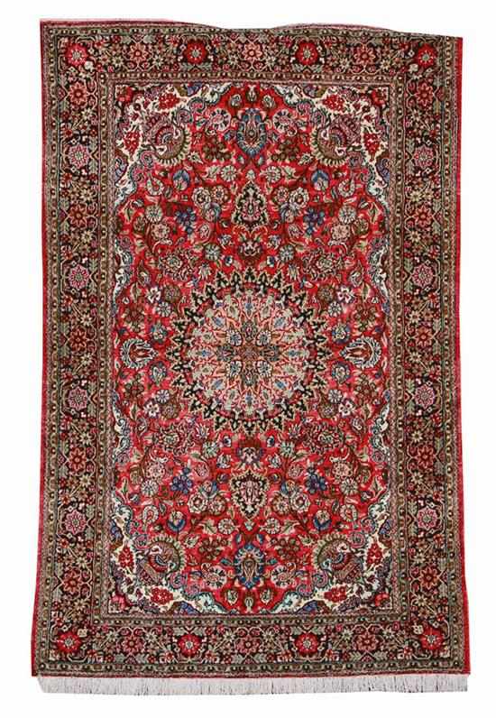 Appraisal: Very fine Persian silk Tabriz carpet ' '' x '