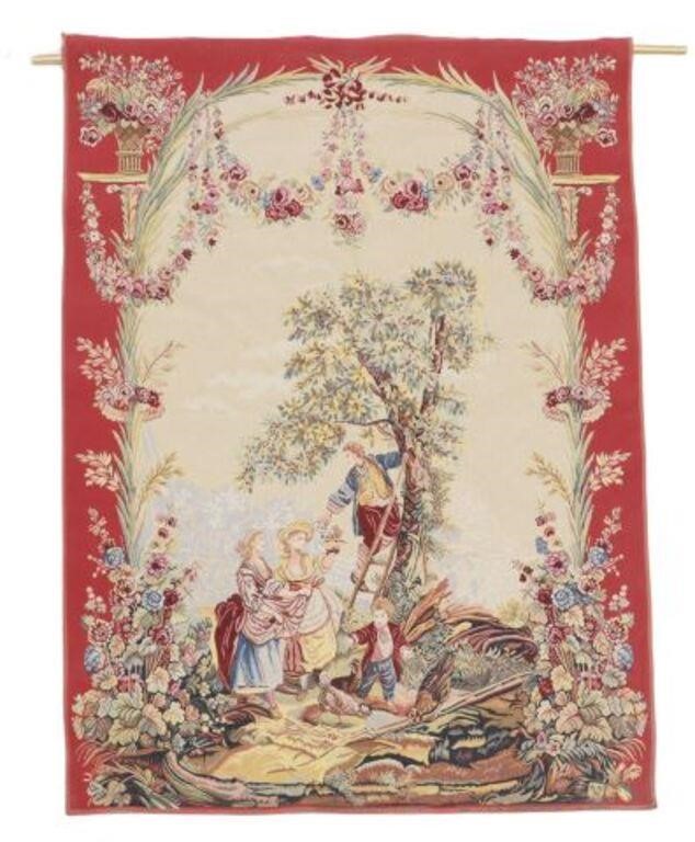 Appraisal: Beauvais style tapestry Point de Loiselles Royal Le Temps des