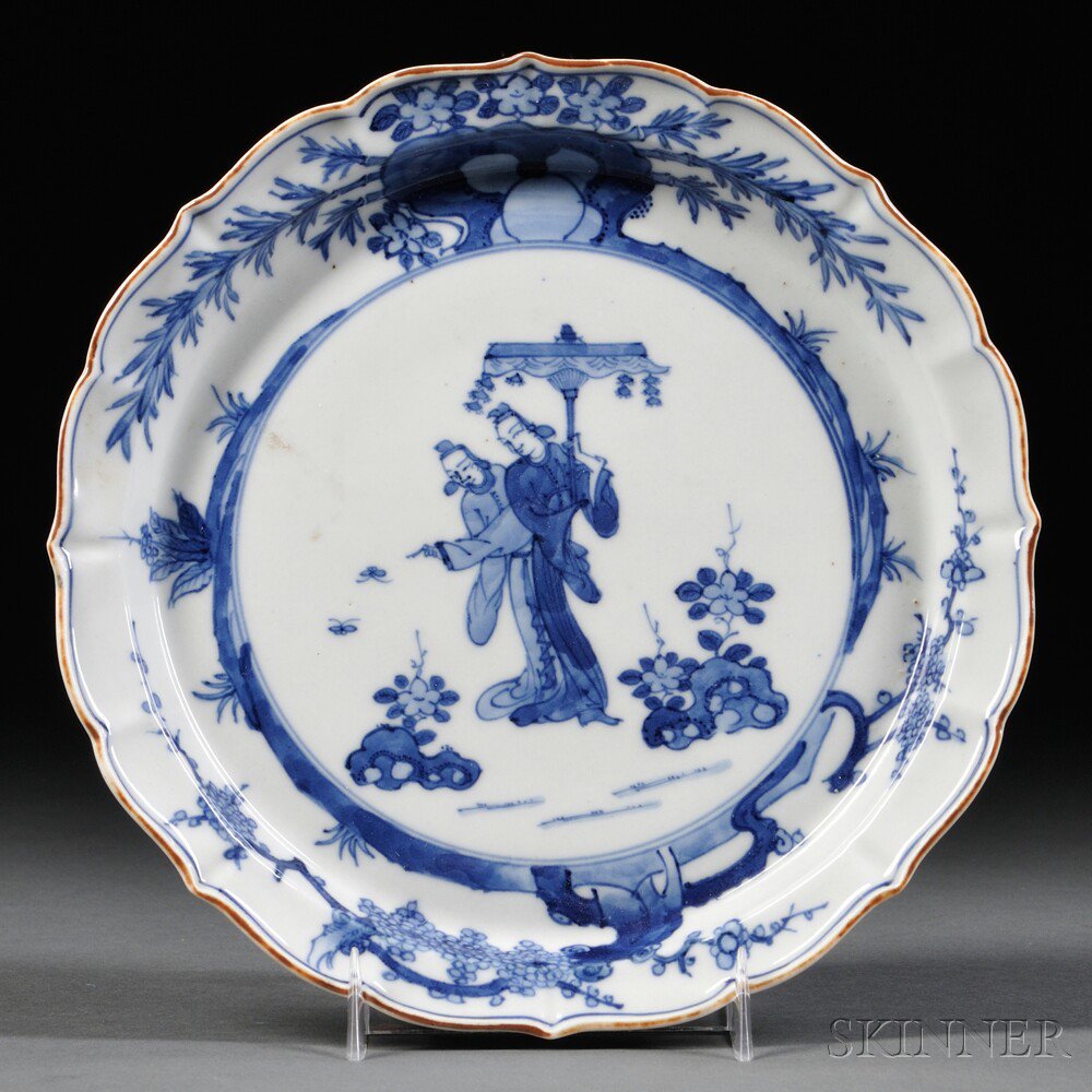 Appraisal: Kakiemon Blue and White Plate Japan th century with lobed