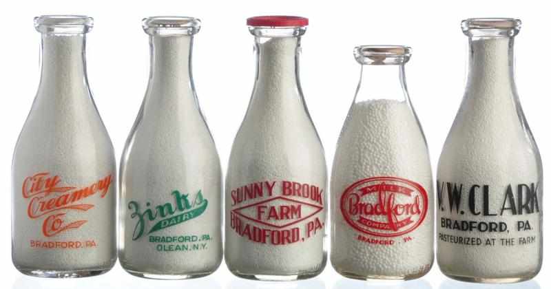 Appraisal: Lot of Bradford Pennsylvania Milk Bottles Description Lot includes one