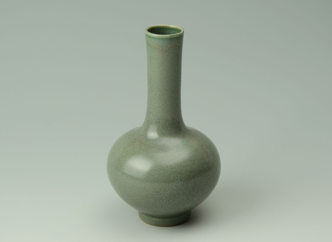 Appraisal: CHINESE CELADON GLAZE BOTTLE VASE Neck with slight taper bulbous