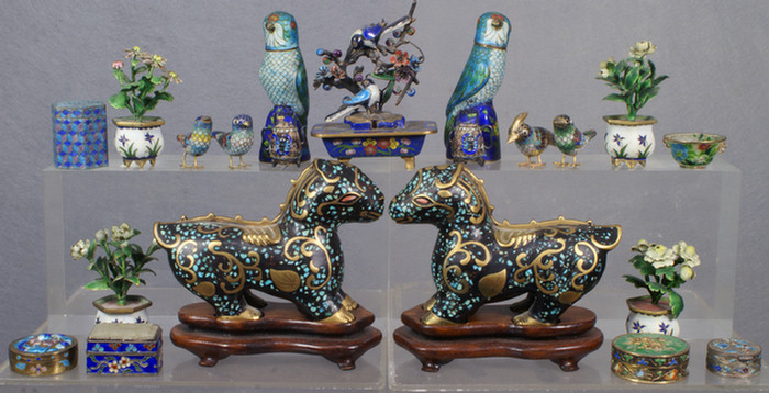 Appraisal: Lot of pieces to include a pair of brass animals