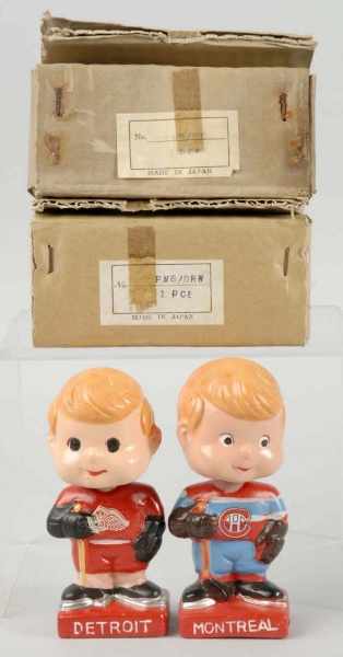 Appraisal: Lot of Composition Hockey Bobble Head Dolls Description Japanese Includes