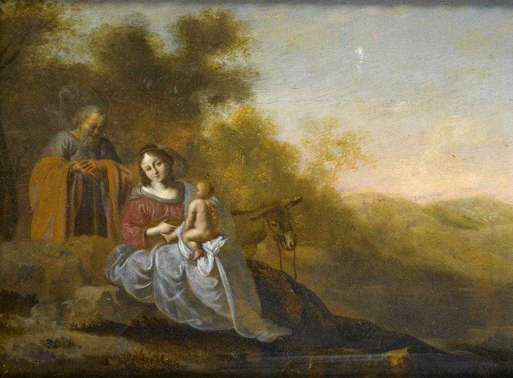 Appraisal: DUTCH SCHOOL TH CENTURY REST ON THE FLIGHT INTO EGYPT