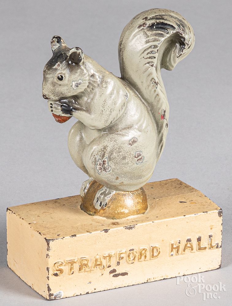 Appraisal: Cast iron Stratford Hall squirrel doorstop Cast iron Stratford Hall