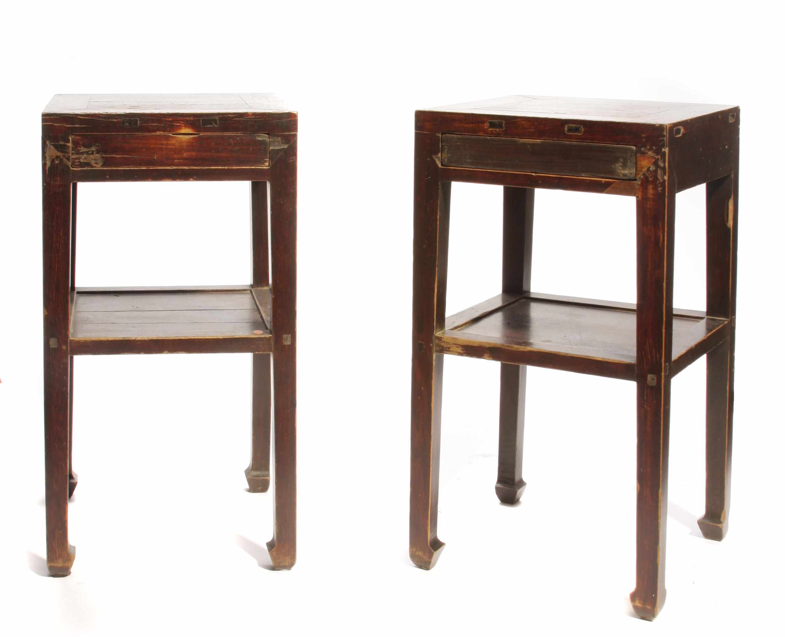 Appraisal: A pair of Chinese hardwood end tables height in width