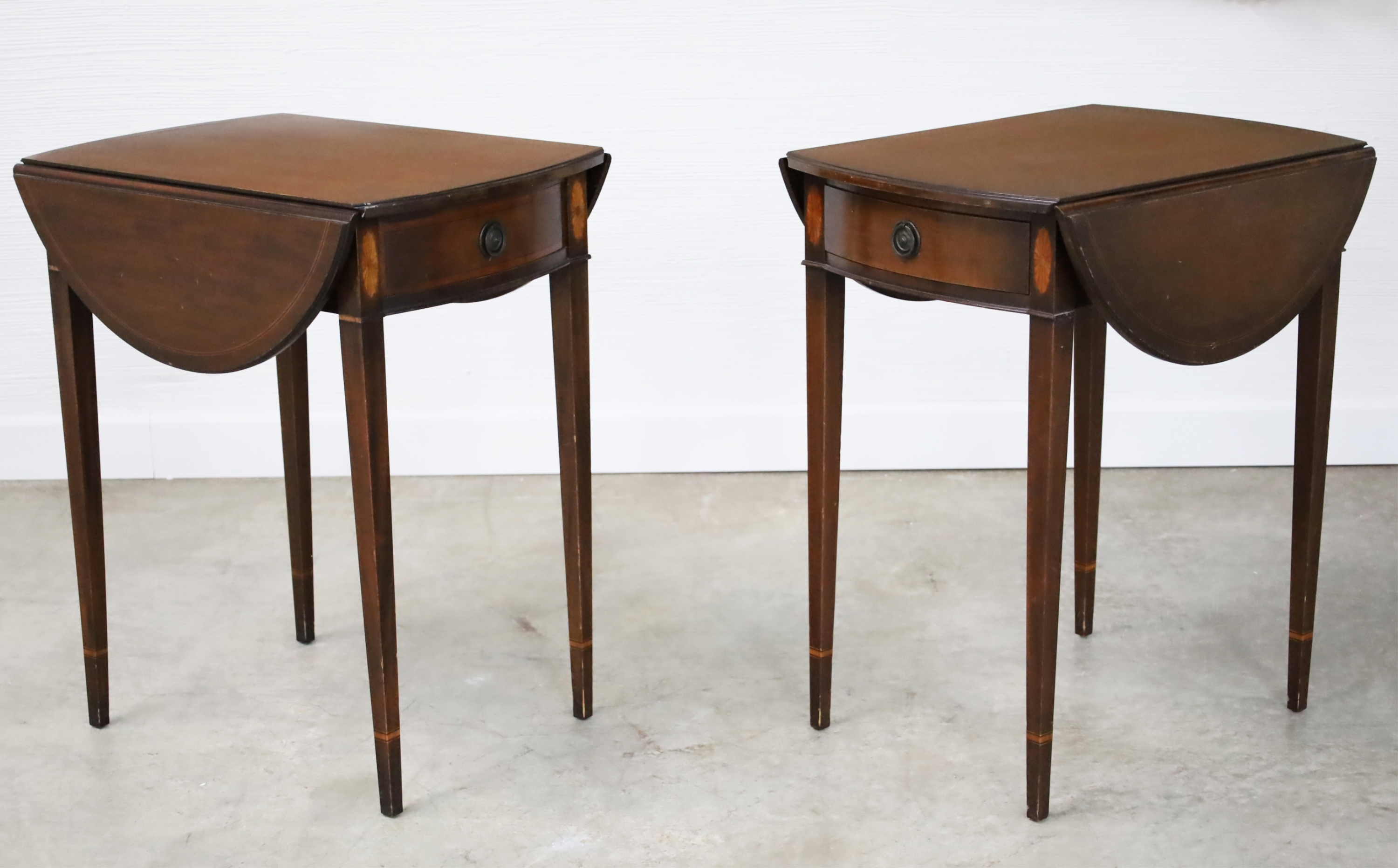 Appraisal: PR OF SHERATON STYLE PEMBROKE TABLES Pair of Sheraton style