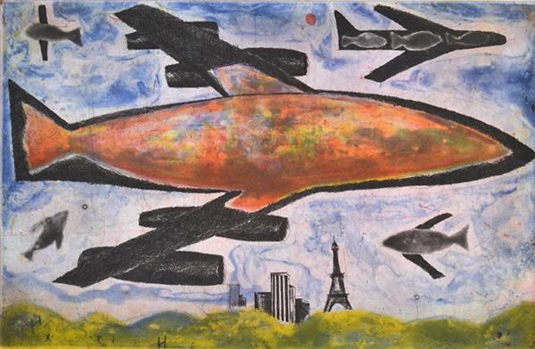 Appraisal: GRAHAM FRANSELLA BORN Flying Fish etching GRAHAM FRANSELLA BORN Flying