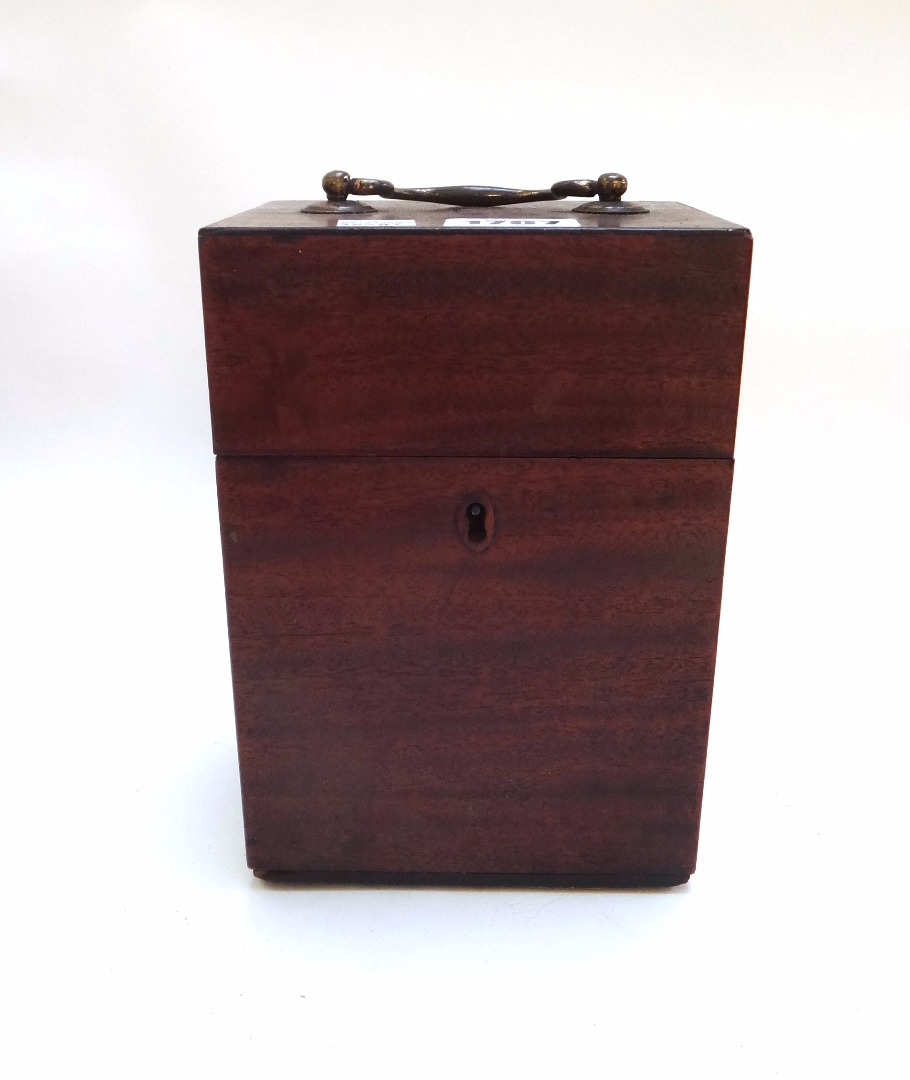 Appraisal: A small early th century decanter box with four section