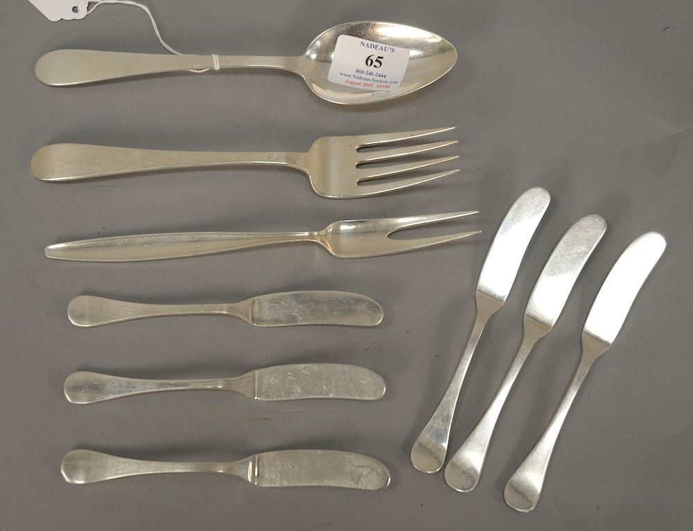 Appraisal: Nine piece sterling silver lot to include eight Tiffany and